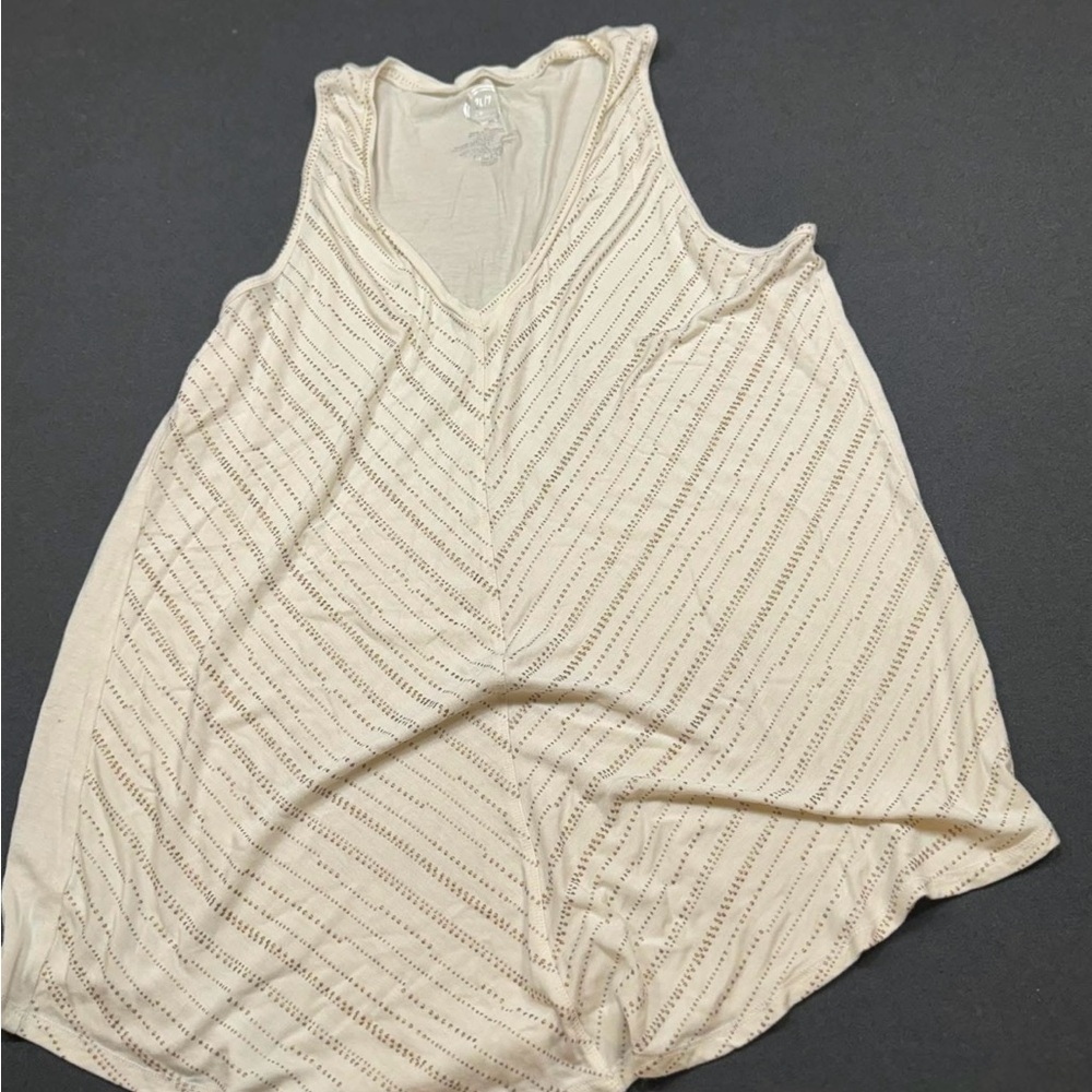 Maurices Cream Tank Top with Subtle Pattern